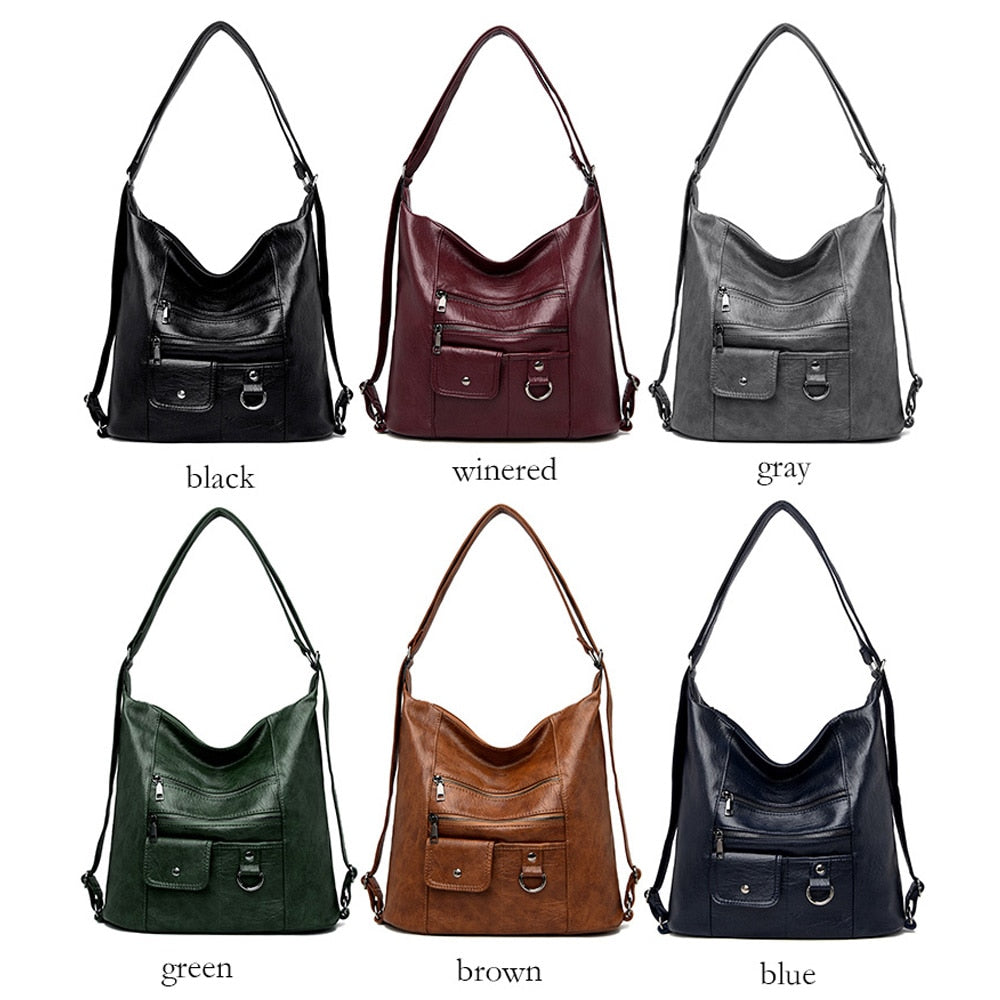Women's Faux Leather Crossbody Handbag - Versatile Top-Handle/Shoulder Bag with Multifunctional Design