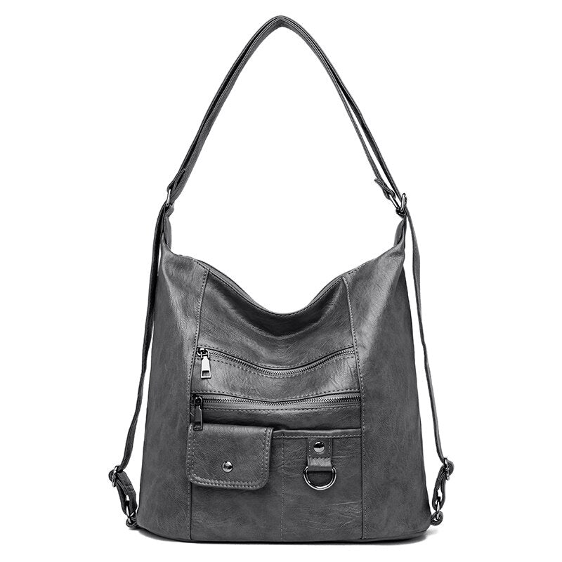 Women's Faux Leather Crossbody Handbag - Versatile Top-Handle/Shoulder Bag with Multifunctional Design