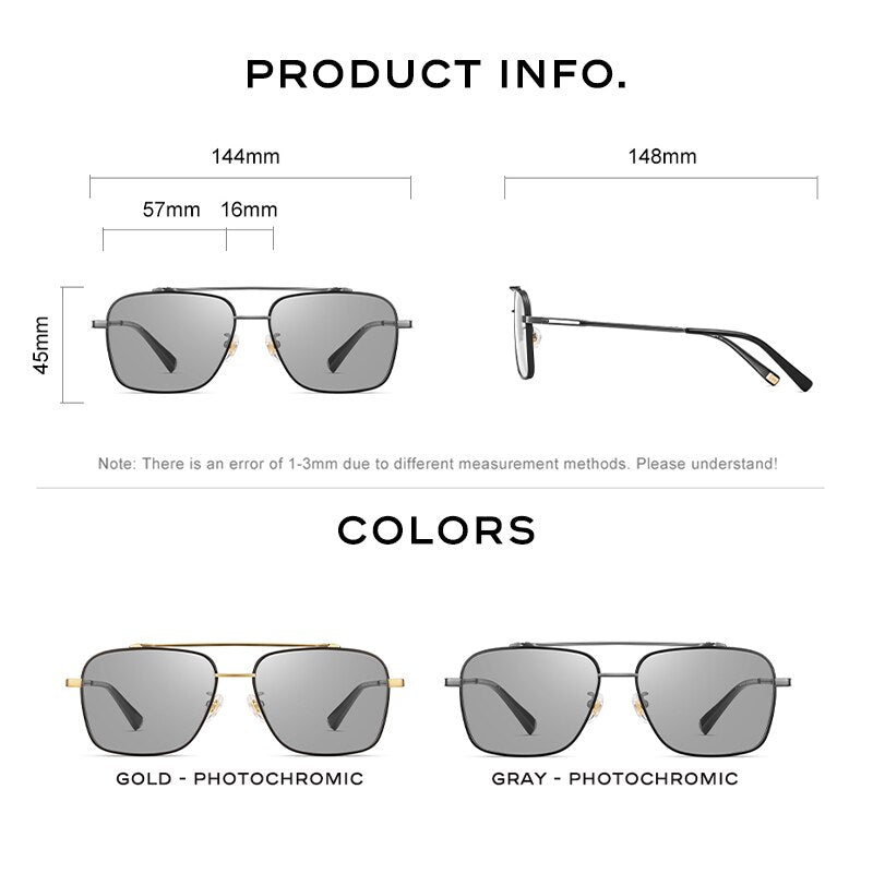 CAPONI Pure Titanium Men's Sunglasses: HD Polarized UV400 Protection