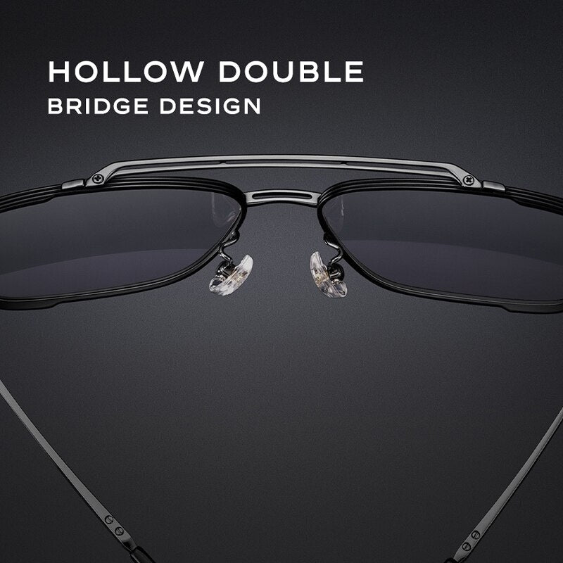 CAPONI Pure Titanium Men's Sunglasses: HD Polarized UV400 Protection