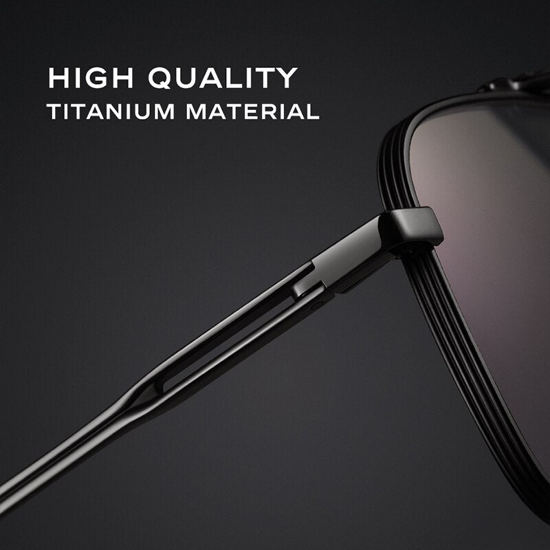 CAPONI Pure Titanium Men's Sunglasses: HD Polarized UV400 Protection