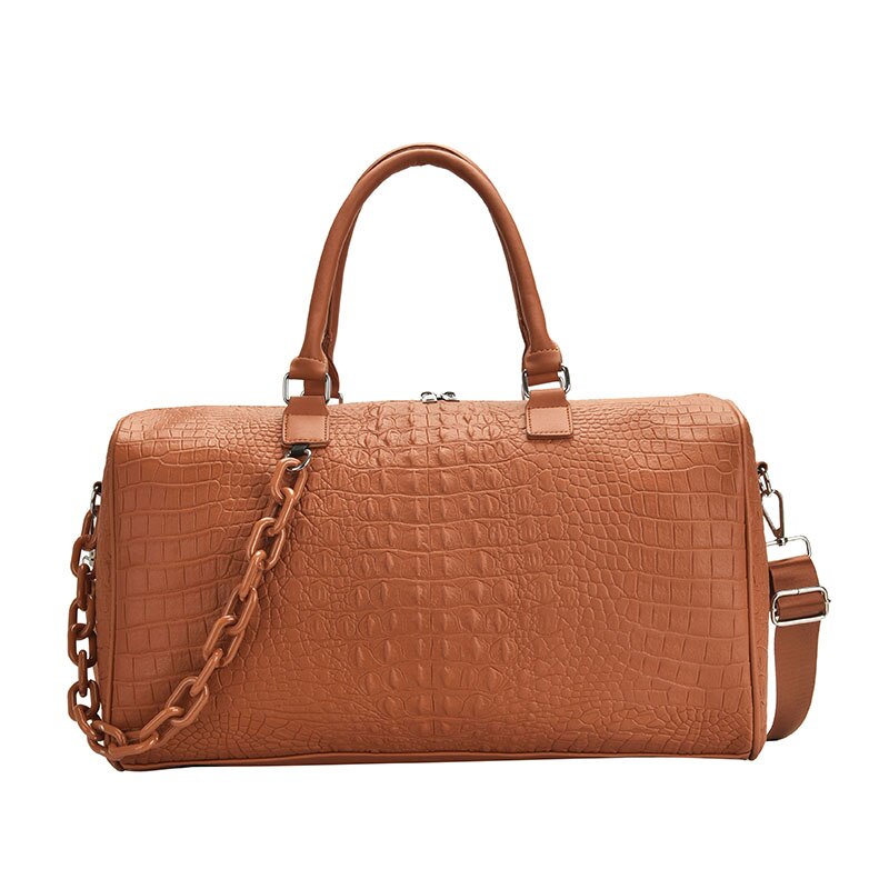 Shop YILIAN's Fashionable Crocodile Print Travel Bag – Versatile and Large Capacity, Made with Faux Leather.