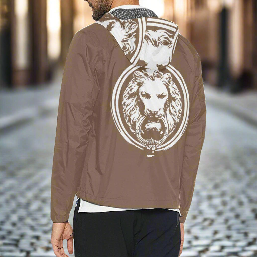 Men's Limited Edition Windbreaker - Brown Back Lion