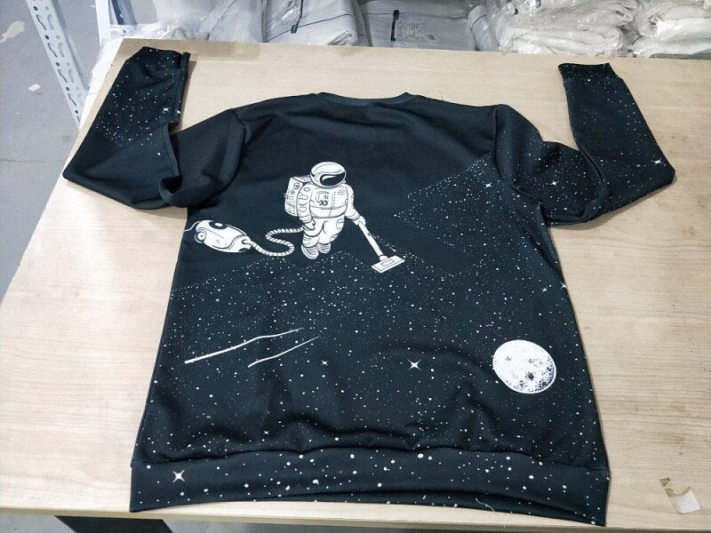 Cloudstyle 3D Sweatshirt. Space Vacuum Cleaner Robot. Jumper, Pullover, Streetwear