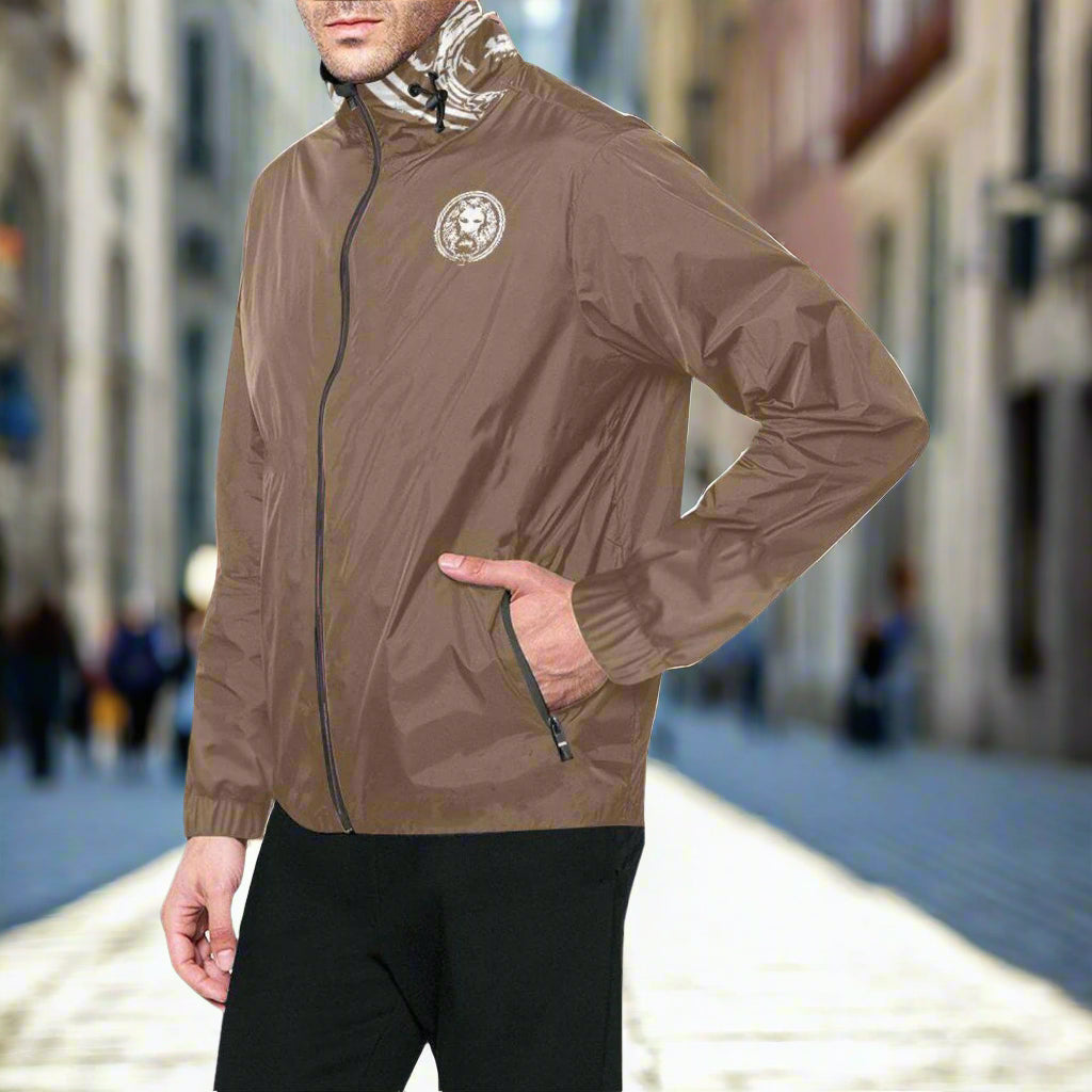 Men's Limited Edition Windbreaker - Brown Back Lion