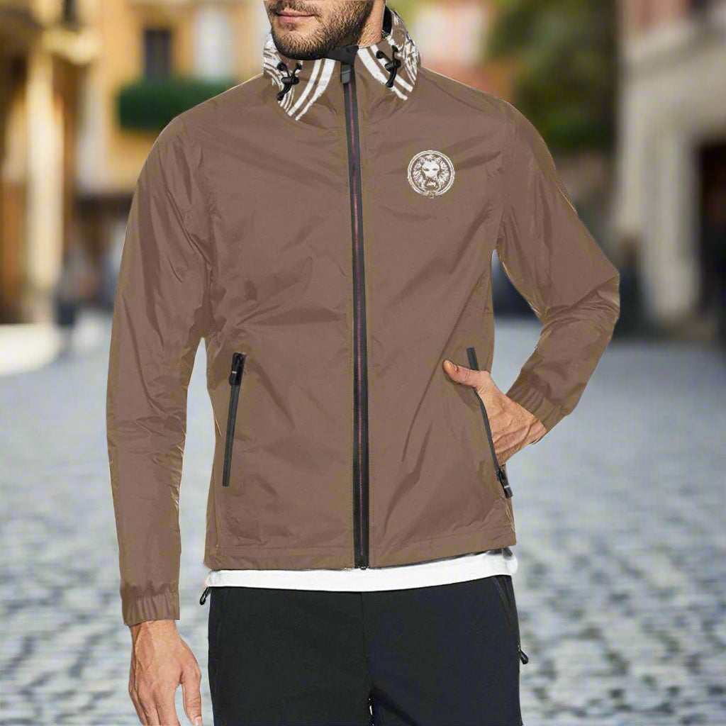 Men's Limited Edition Windbreaker - Brown Back Lion