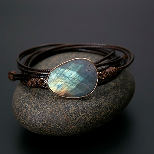 Natural Stone Rope Wrap Unisex Bracelet
