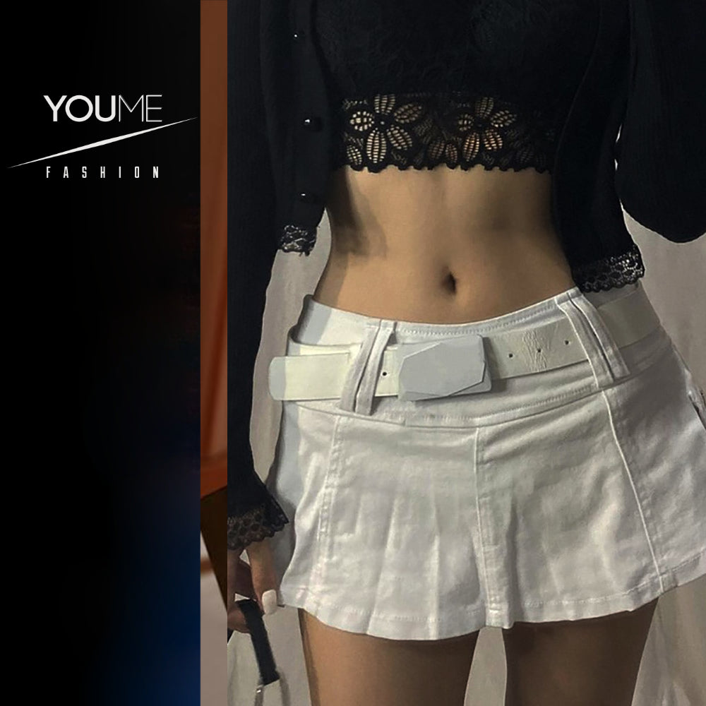Pastel Goth Low Waist Micro Skirt: Perfect for Urban Streetwear Enthusiasts!